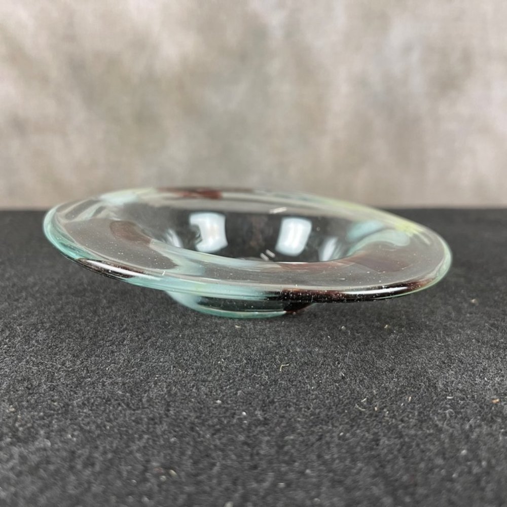Beautiful Small Hand Blown Art Glass Candy Dish Very Cool Design